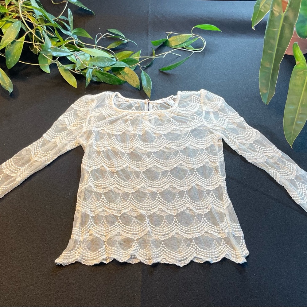 Lace long sleeve blouse.